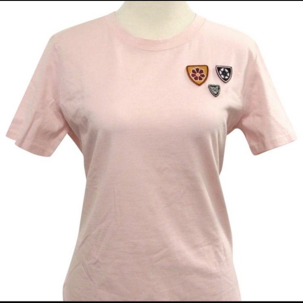 MAJE Women's Rose Cotton Crest Embroidered T-Shirt